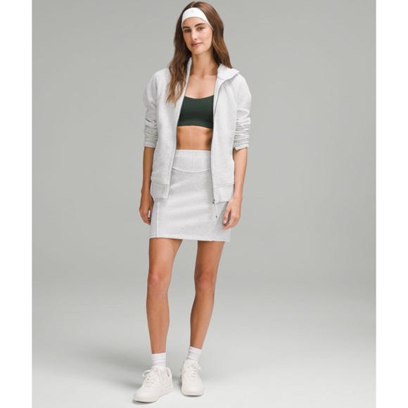NWT Lululemon Scuba High Rise Mini Skirt Heathered Core Ultra Light Grey XL - Picture 2 of 8